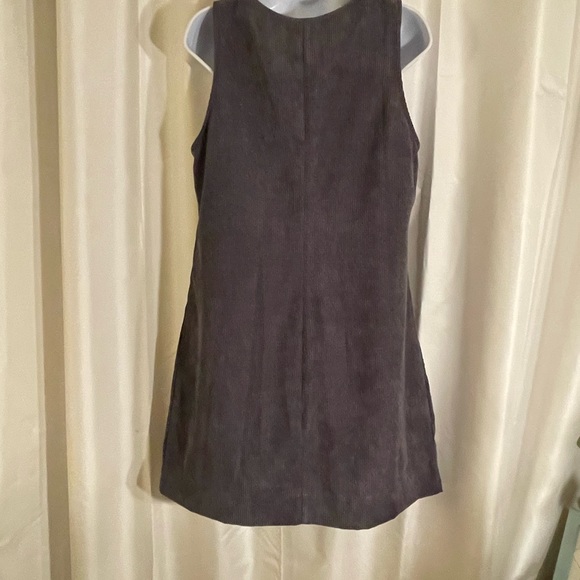 Hem & Thread  size L Super cute zip up jumper dress gray corduroy gently used - Picture 2 of 6